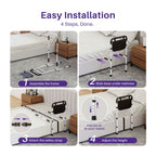 KEKOY T-Bar Adjustable Bed Rail with Dual Reinforcement Bars