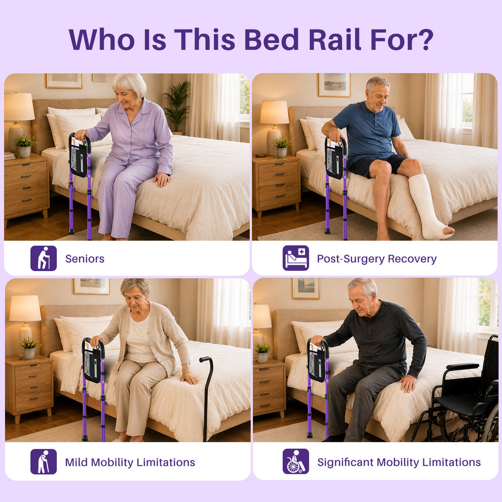 KEKOY T-Bar Adjustable Bed Rail with Dual Reinforcement Bars