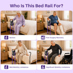 KEKOY T-Bar Adjustable Bed Rail with Dual Reinforcement Bars
