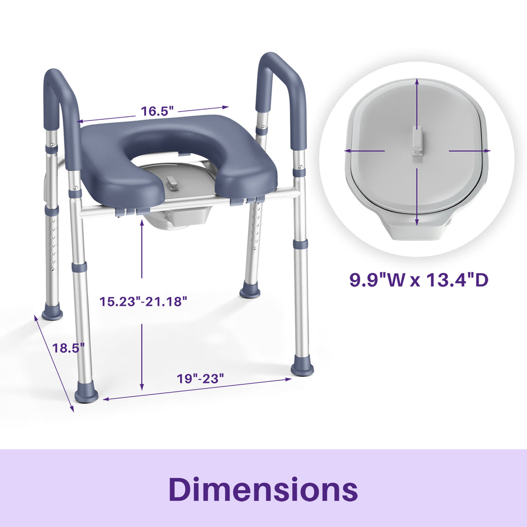 KEKOY Bedside Commode Chair, Height & Width Adjustable