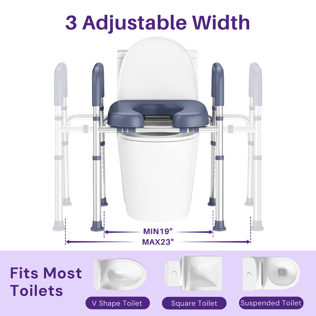 KEKOY Bedside Commode Chair, Height & Width Adjustable