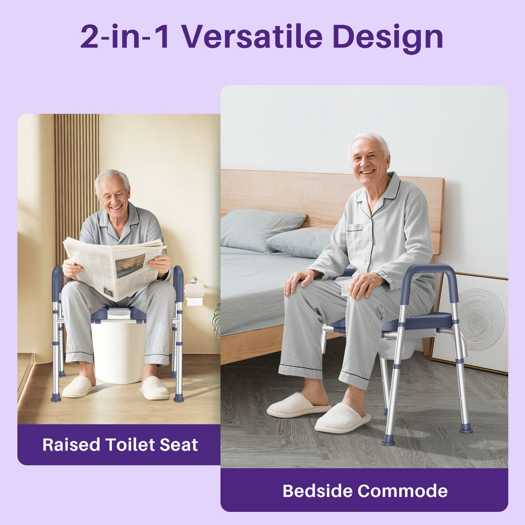 KEKOY Bedside Commode Chair, Height & Width Adjustable