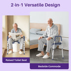 KEKOY Bedside Commode Chair, Height & Width Adjustable