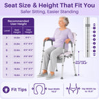 KEKOY Bedside Commode Chair with Padded Backrest