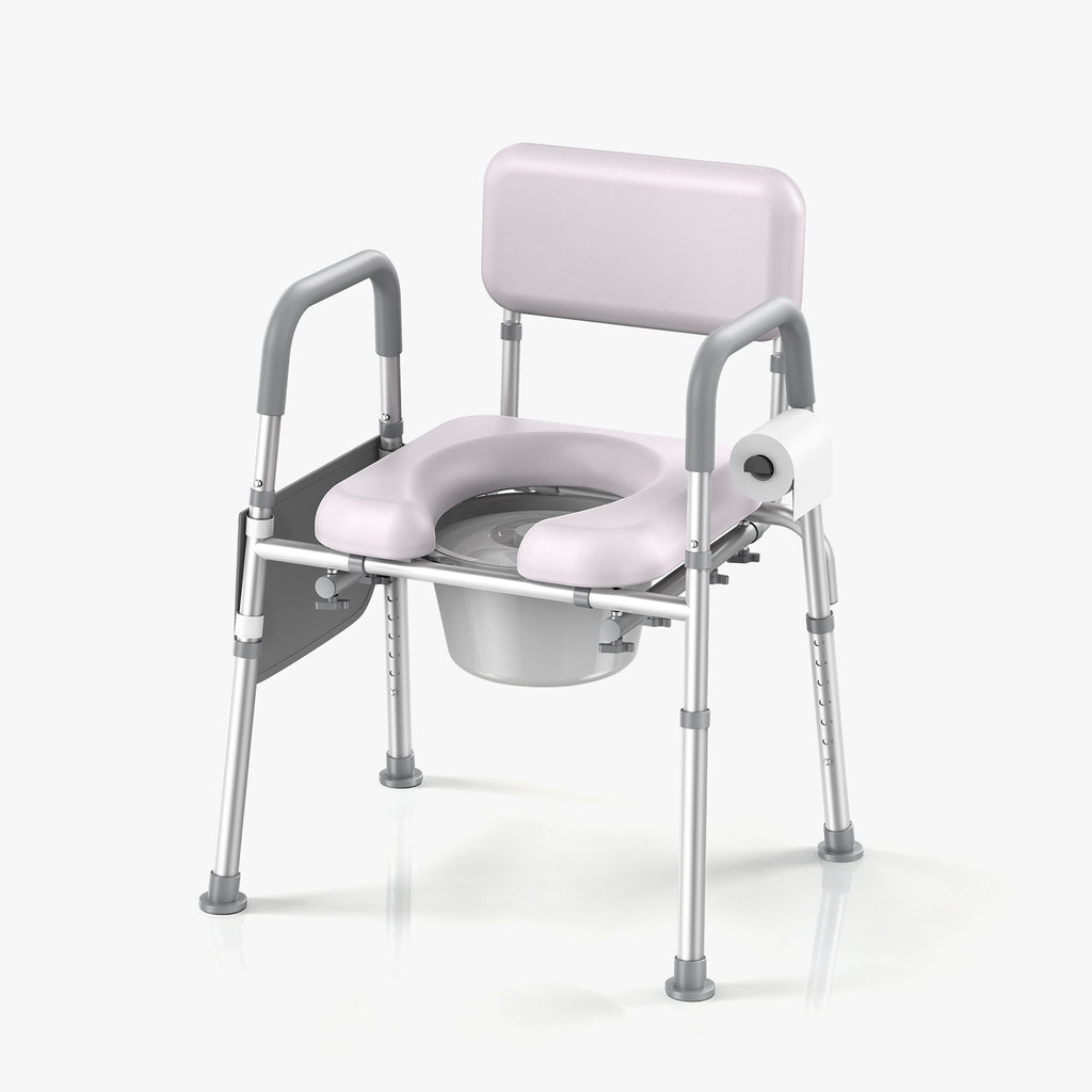 KEKOY Bedside Commode Chair with Padded Backrest