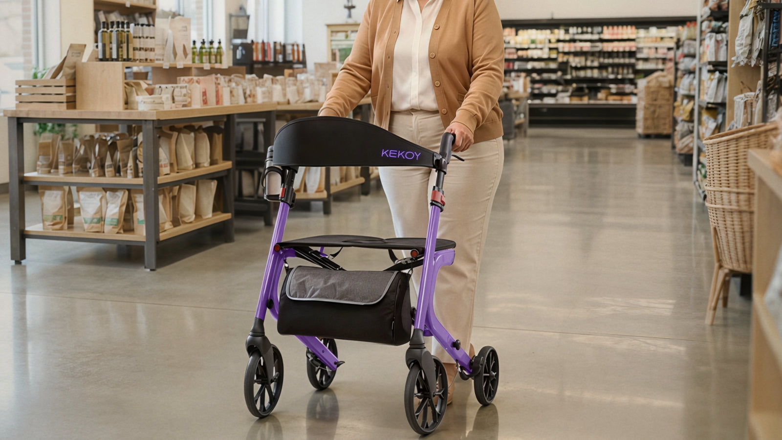 kekoy K2 extra wide heavy duty rollator at supermarket