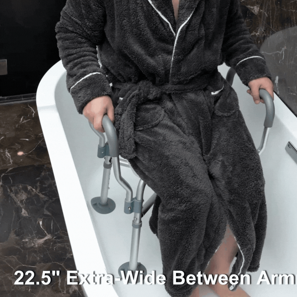 the 22.5-inch space between armrests 