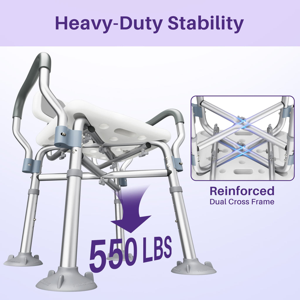 KEKOY Heavy Duty Shower Chair with Back & Arms