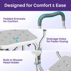 KEKOY Heavy Duty Shower Chair with Back & Arms