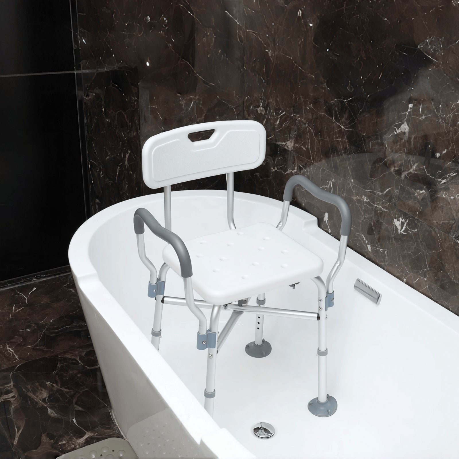 KEKOY Heavy Duty Shower Chair with Back & Arms