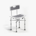 Gray and white adjustable kekoy shower chair on a white background