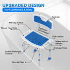 Detailed diagram of kekoy bathtub shower chair with labeled features