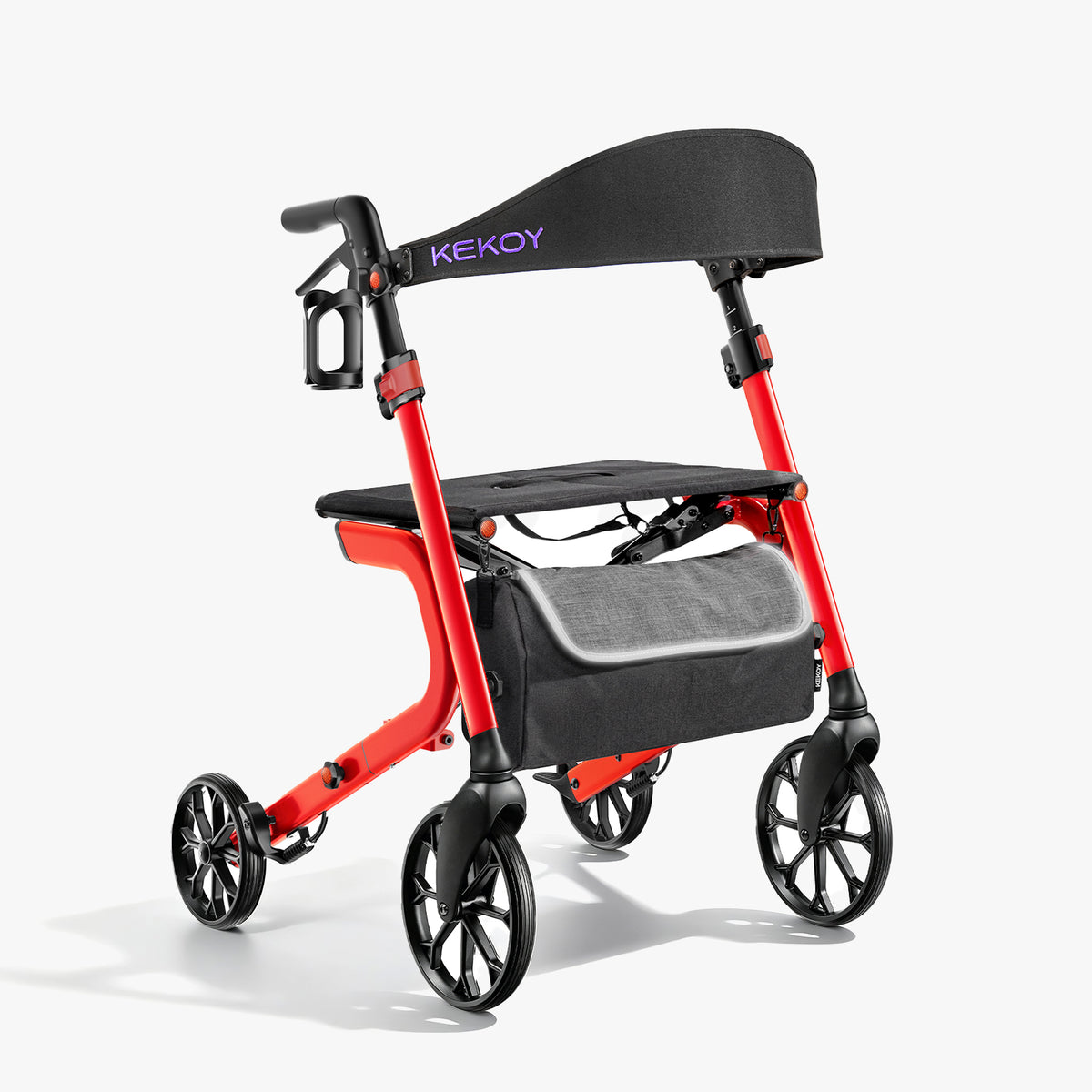 Kekoy K2 Extra Wide Heavy-Duty Rollator Walker, 500 lbs Capacity