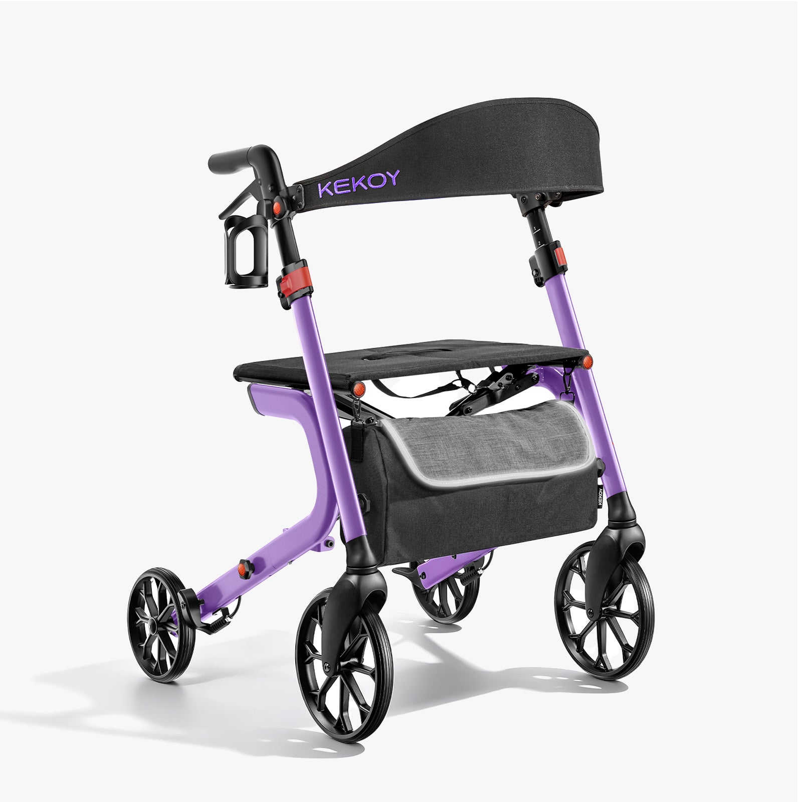 Kekoy K2 Extra Wide Heavy-Duty Rollator Walker, 500 lbs Capacity