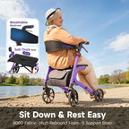 kekoy K2 extra wide heavy duty rollator with backrest and soft seat