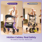 kekoy K2 extra wide heavy duty rollator hidden cables design