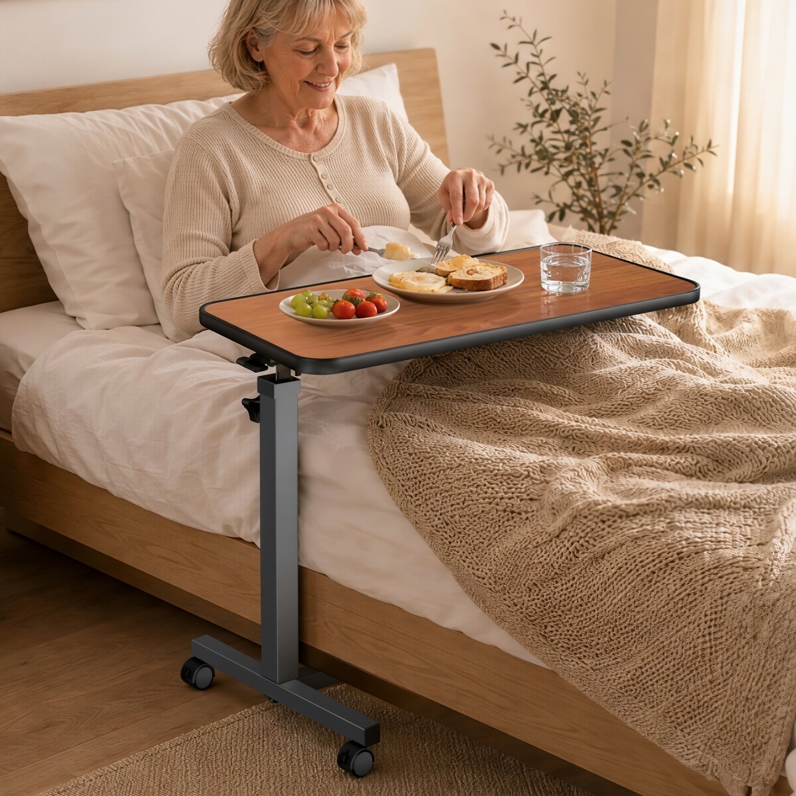 kekoy pneumatic overbed table lifestyle
