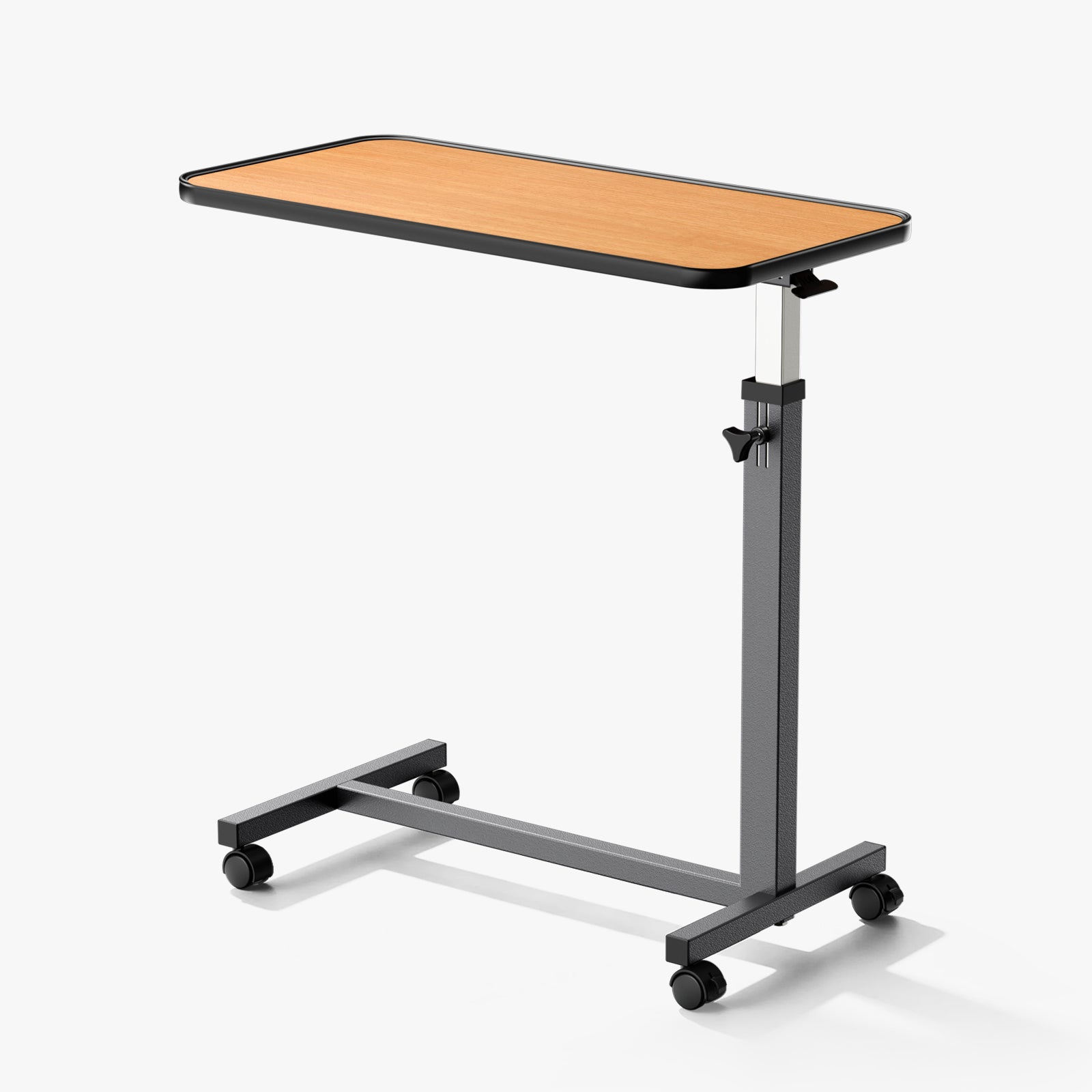 kekoy pneumatic overbed table natural wood color