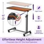 kekoy pneumatic overbed table height adjustment
