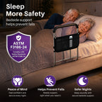 KEKOY Reinforced L-Shape Bed Rail with Safety Crossbar & Wide Handle