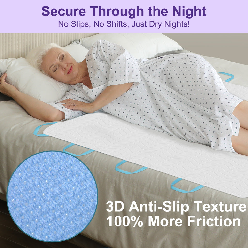 KEKOY Reusable Waterproof Bed Pads with Anti-Slip Backing