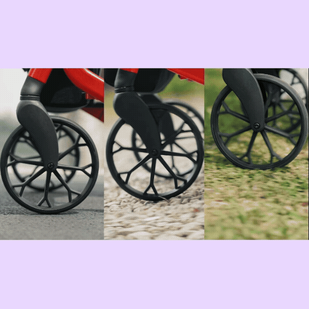 High-quality TPR wheels absorb bumps and stay quiet
