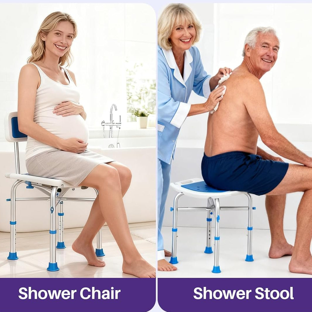 using a shower chair and stool for different occasion