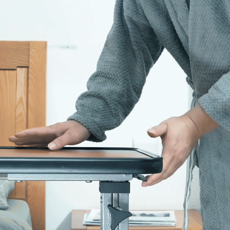 kekoy spring assisted overbed table one touch adjustment