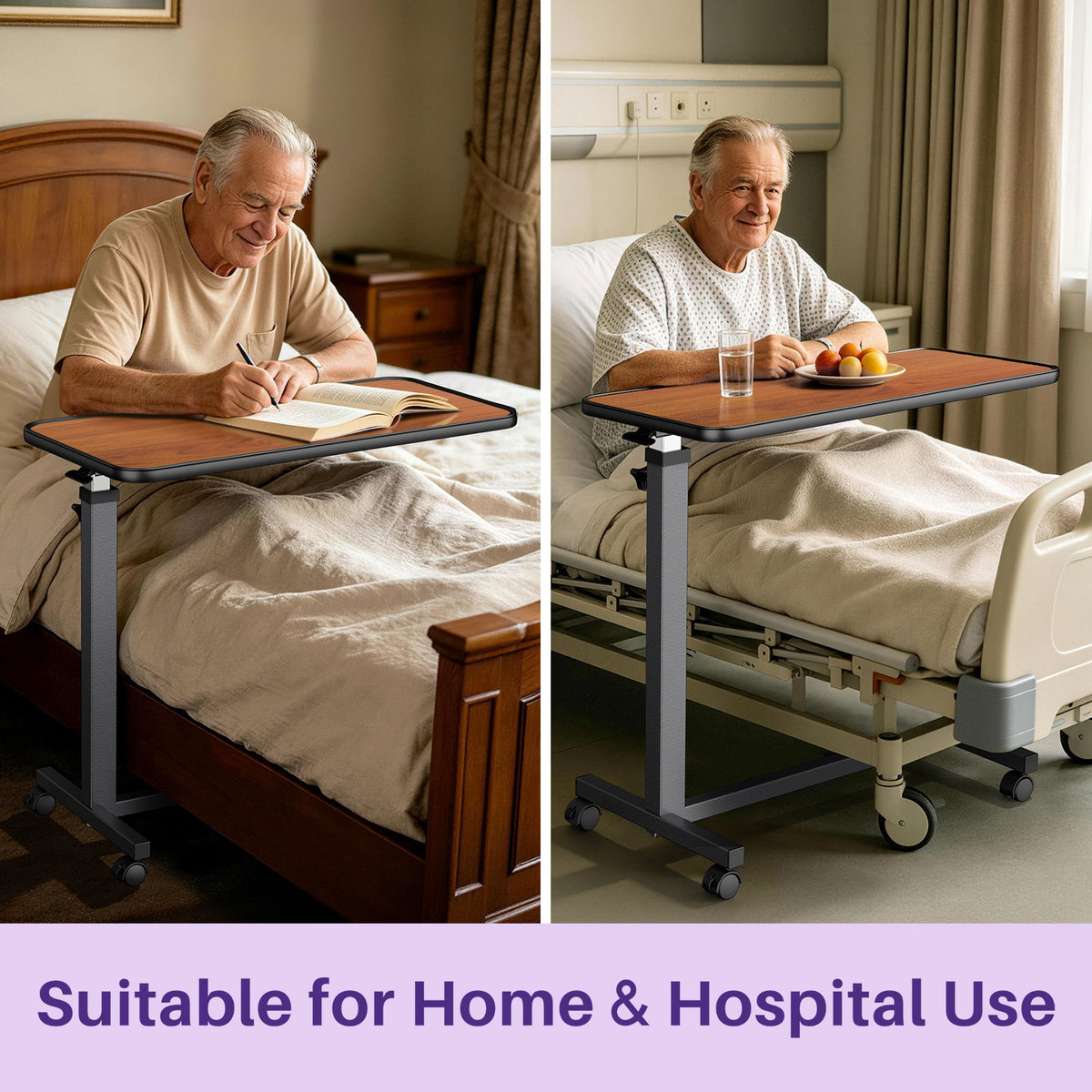 kekoy spring assisted overbed table for home and hospital use
