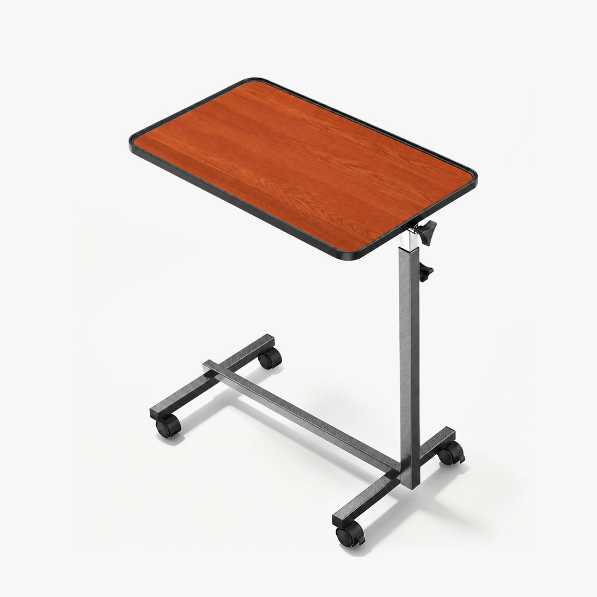 kekoy tilting overbed table with wheels walnut color