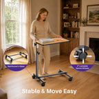 kekoy tilting overbed table with wheels stable move easy