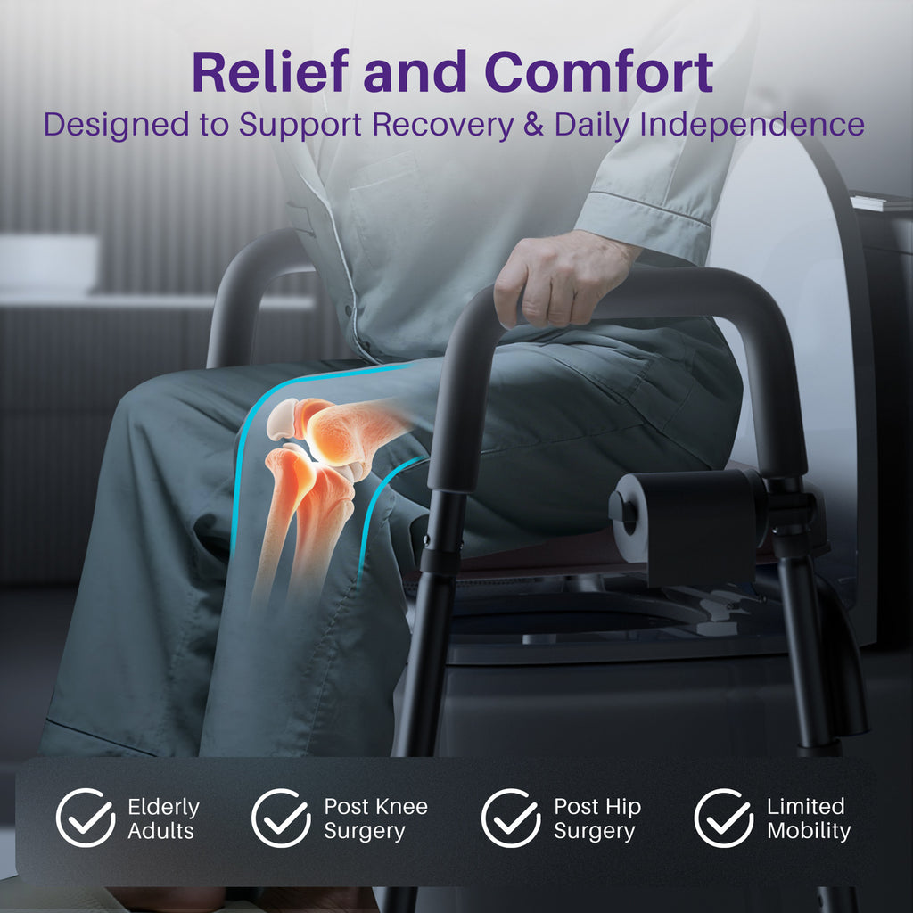 toilet riser chair for post-surgery patients, and limited mobility
