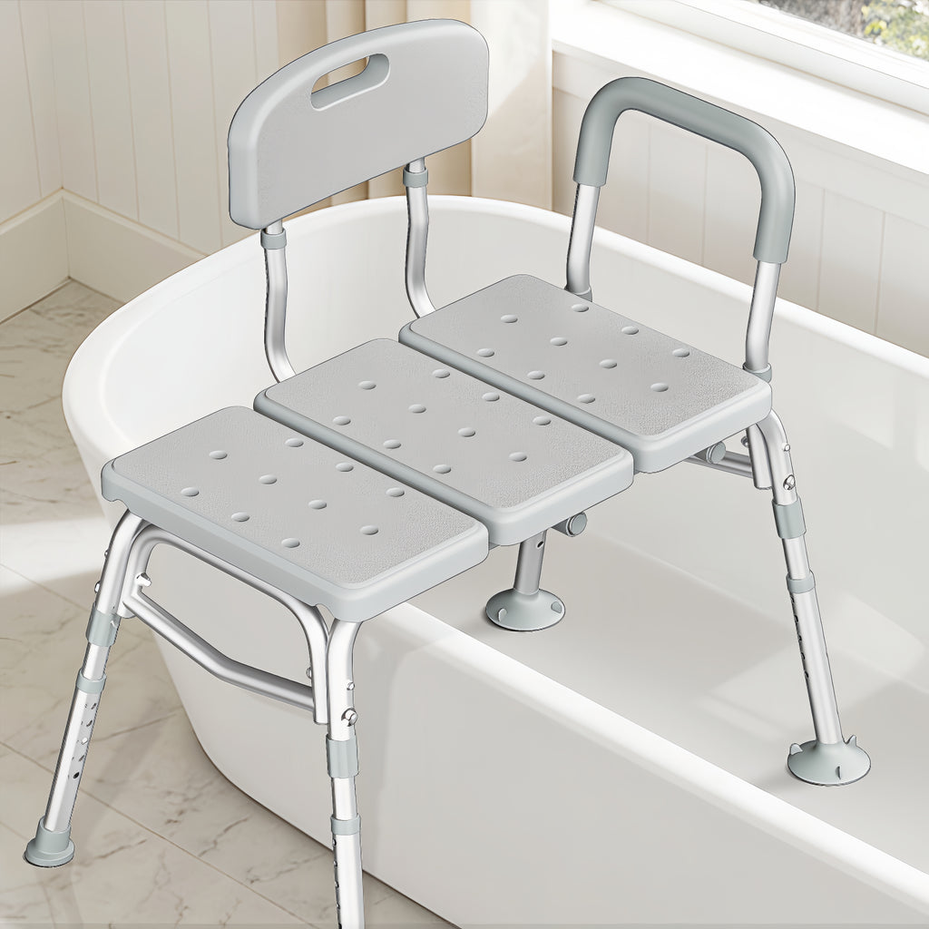 adjustable bathtub chair with a backrest and armrest