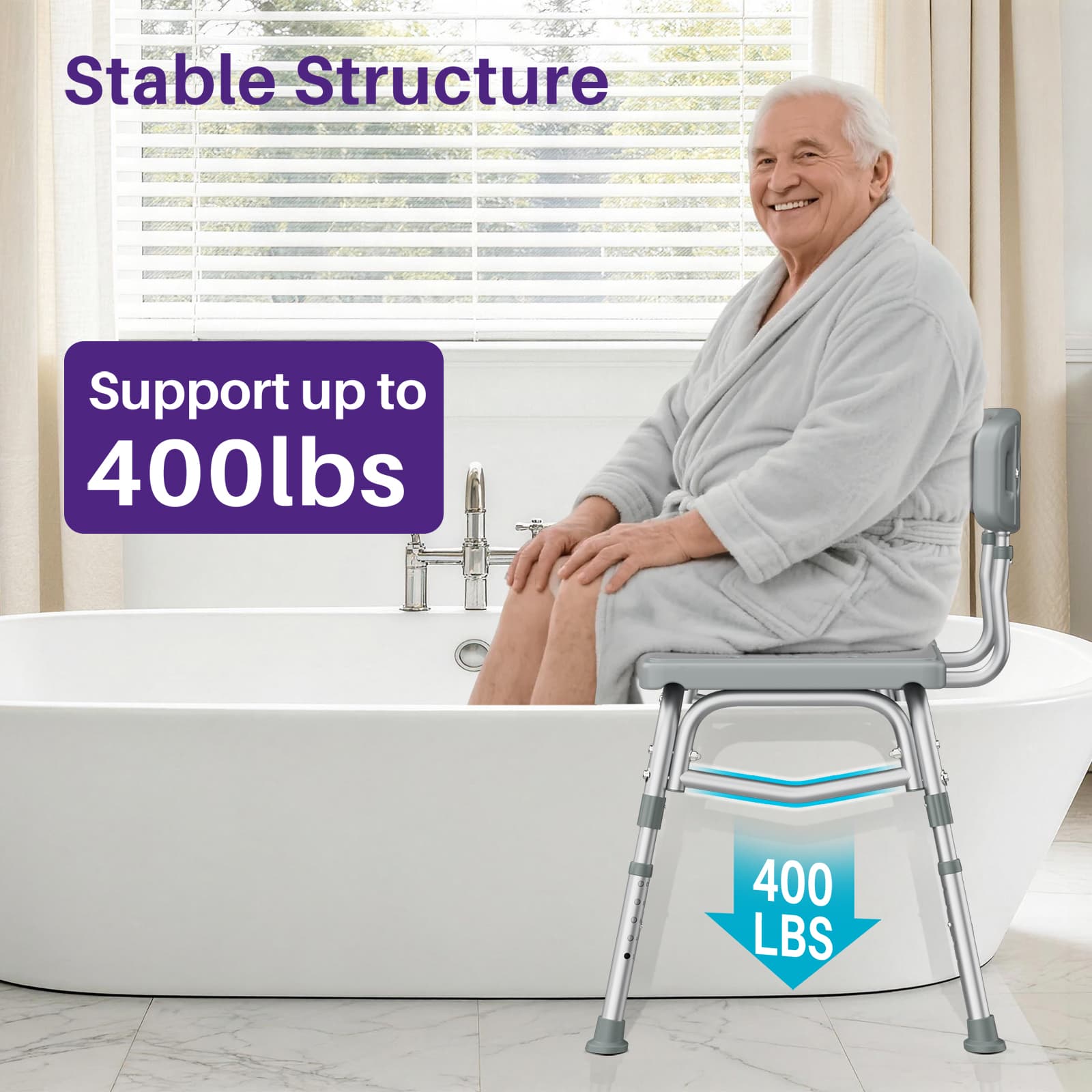 Kekoy tub transfer bench for bathtub and Showers rock-solid stability