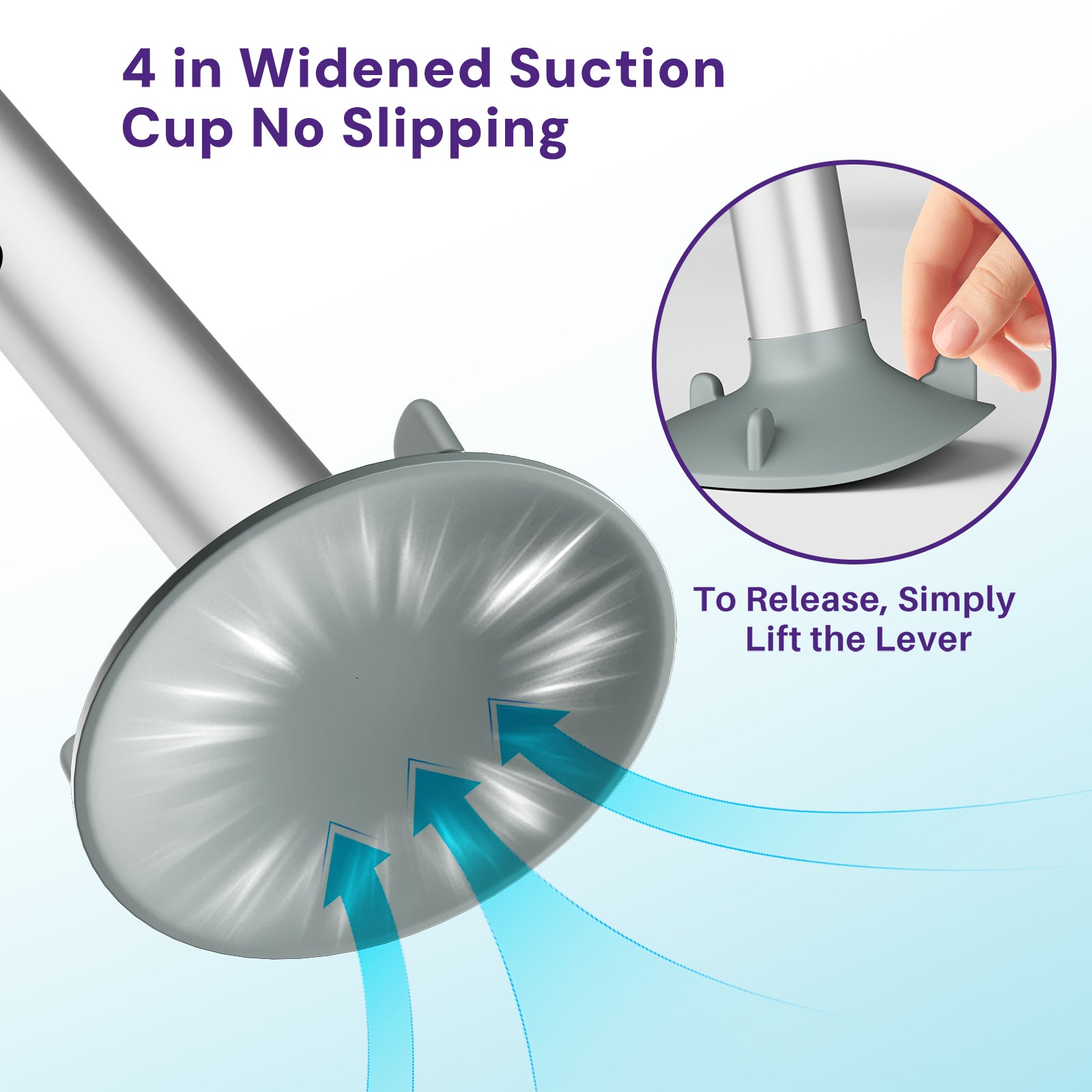 bench stands firm with 4-in wide suction feet