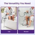 versatile design also functions seamlessly as a stable shower seat 