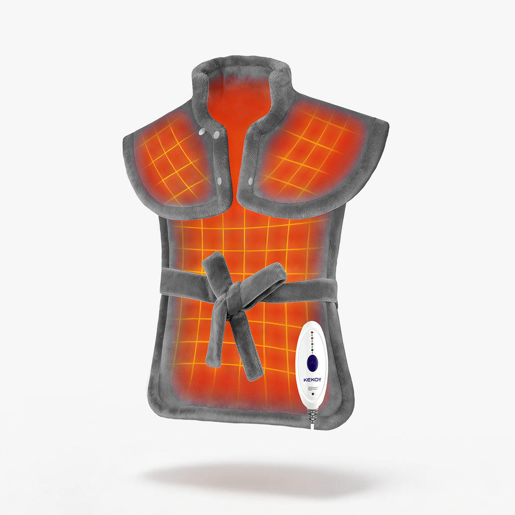 A gray kekoy electric heating pad on white background