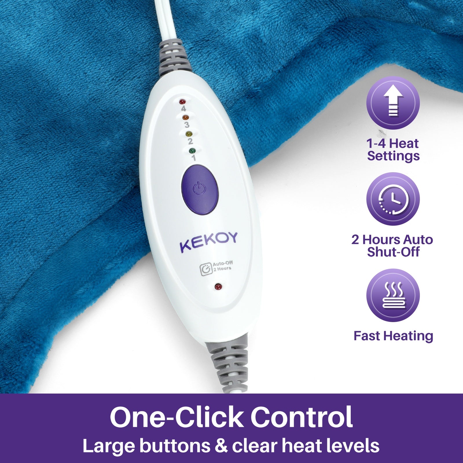 kekoy electric heating pad 4 heat settings