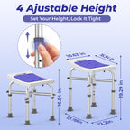 KEKOY Shower Chair for Elderly, 500lb Adjustable Height Bath Seat with Tool-Free Assembly, Anti-Slip FSA/HSA Eligible Shower Stool for Smaller Bathtub & Bathroom, Ideal for Seniors and Disabled Adult