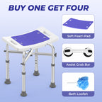 KEKOY Shower Chair for Elderly, 500lb Adjustable Height Bath Seat with Tool-Free Assembly, Anti-Slip FSA/HSA Eligible Shower Stool for Smaller Bathtub & Bathroom, Ideal for Seniors and Disabled Adult