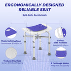 KEKOY Shower Chair for Elderly, 500lb Adjustable Height Bath Seat with Tool-Free Assembly, Anti-Slip FSA/HSA Eligible Shower Stool for Smaller Bathtub & Bathroom, Ideal for Seniors and Disabled Adult