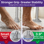 KEKOY Shower Chair for Inside Shower with Back and Arms, 550LBS Heavy Duty Shower Chair, 22.5" Extra Wide Space Between Armrests, Large Suction Feet, FSA/HSA Adjustable Shower Chair for Elderly