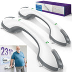KEKOY 17.5" Shower Handles for Elderly with Safety Indicators, 2 Pack Grab Bars for Bathroom Stronger Suction Cup, Heavy Duty Shower Bars, Bathroom Safety Bars for Seniors, No Drilling