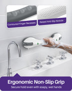 KEKOY 17.5" Shower Handles for Elderly with Safety Indicators, Grab Bars for Bathroom Stronger Suction Cup, Shower Grab Bars for Seniors, Injured, People with Disabilities
