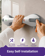 KEKOY 17.5" Shower Handles for Elderly with Safety Indicators, Grab Bars for Bathroom Stronger Suction Cup, Shower Grab Bars for Seniors, Injured, People with Disabilities
