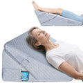 KEKOY Bed Wedge Pillow for Sleeping, Adjustable Height to 9-12 inches, Memory Foam Pillows with Washable Cover, Gray